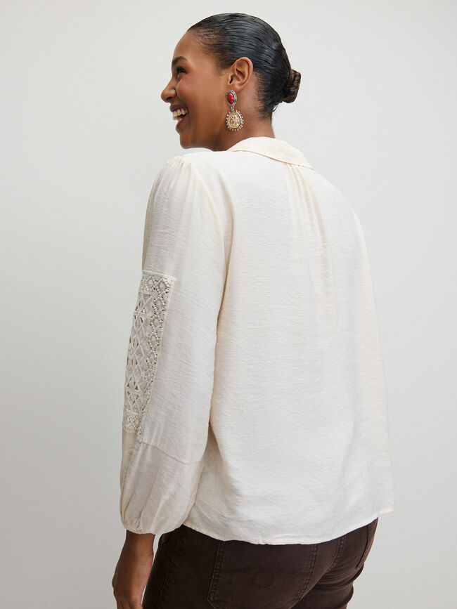 BLUSA ROMANTICA ENTREDOS Beige