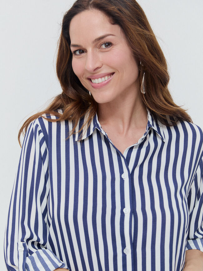 CAMISA RAYAS BOLSILLOS Blanco Optico