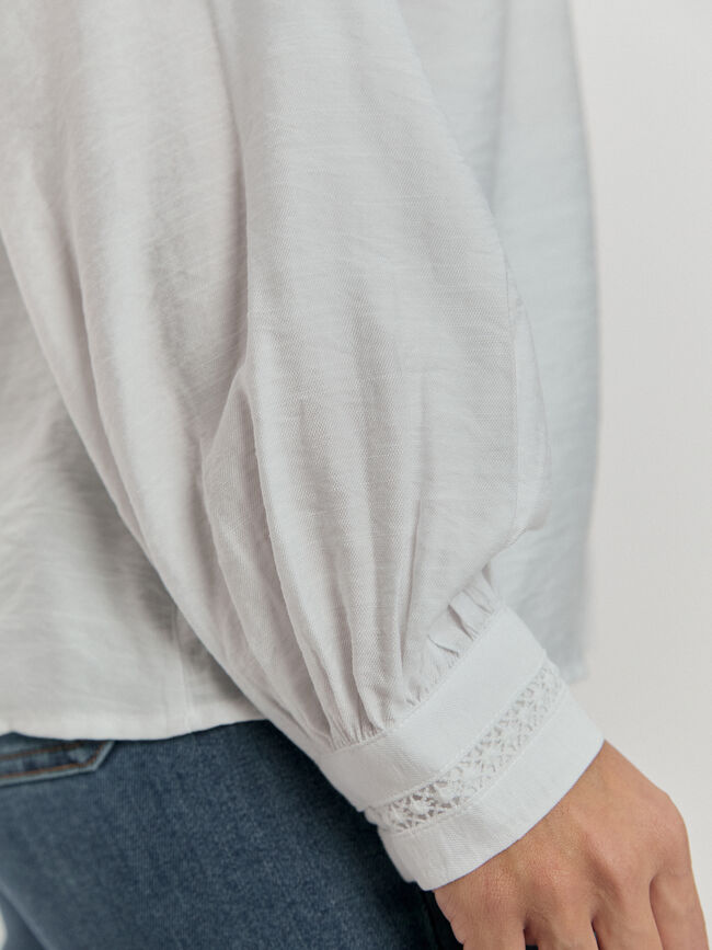 BLUSA CANESÚ PUNTILLA Blanco Optico
