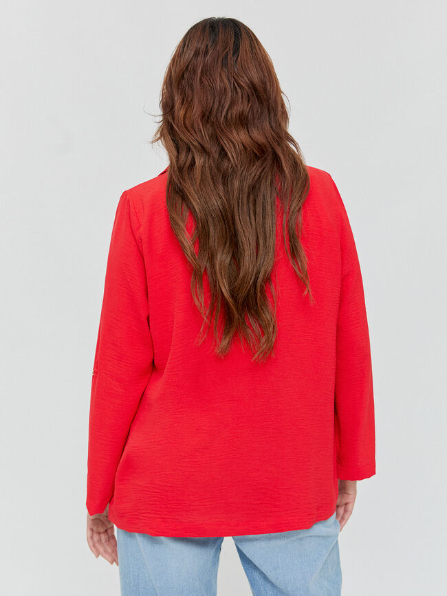 BLAZER FLUIDA ROLL-UP Rojo