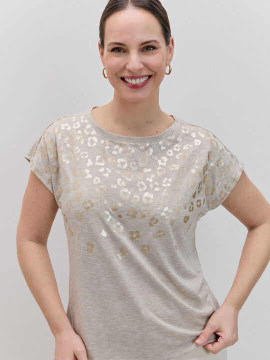 CAMISETA LEOPARDO DEGRADADO beig vigore image number null