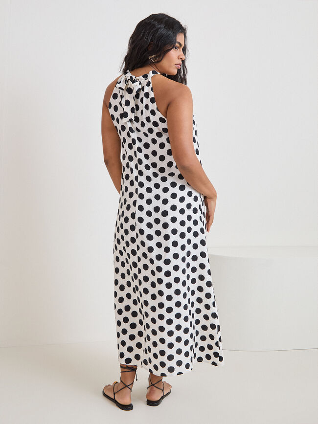 VESTIDO HALTER ESTAMPADO Negro