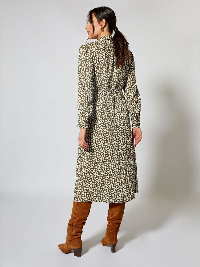 Camisero largo print Kaki