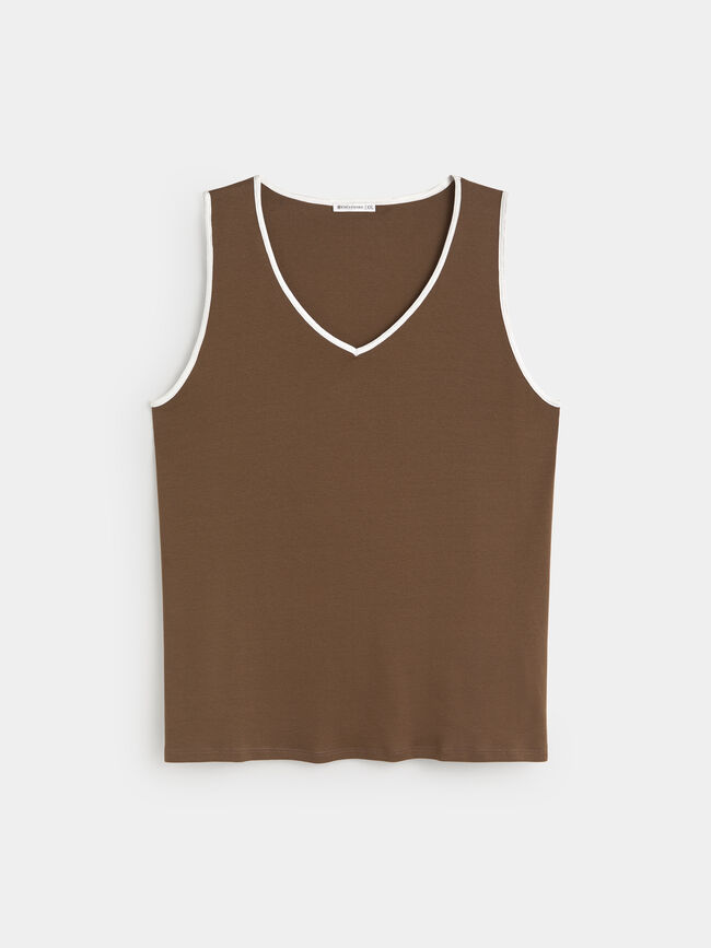 TOP DETALLE BICOLOR Trufa