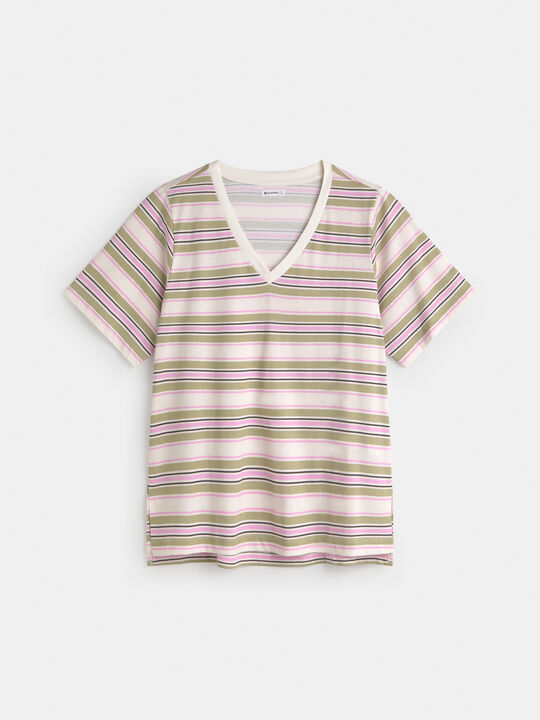 CAMISETA CUELLO PICO Rayas 1 image number null