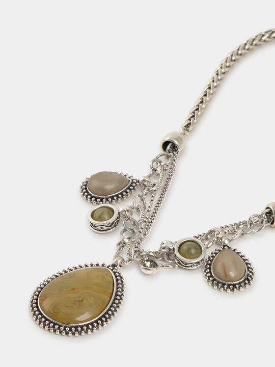 COLLAR CADENAS PIEDRA Silver image number null