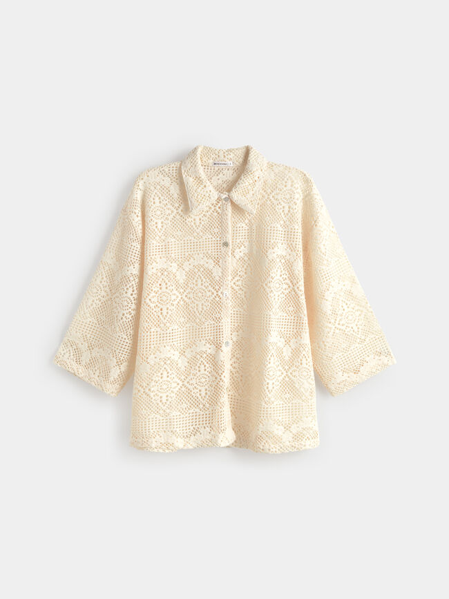 CHAQUETA CROCHET Crudo