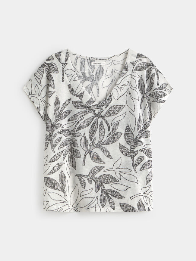 CAMISETA FALSO LINO Estampado 1