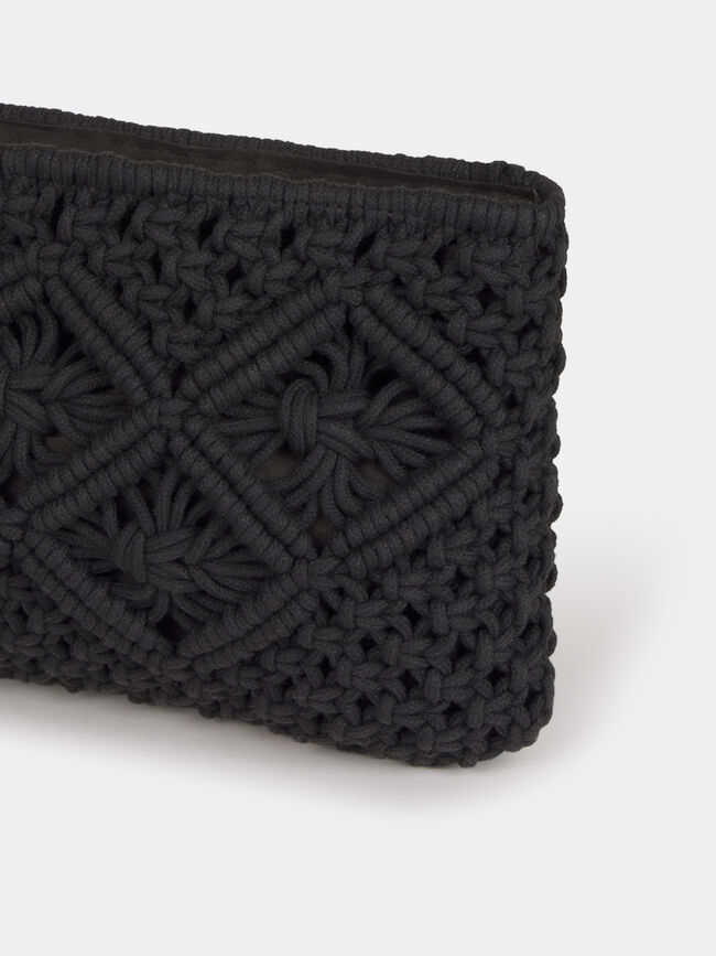 BOLSO MANO CROCHET Negro