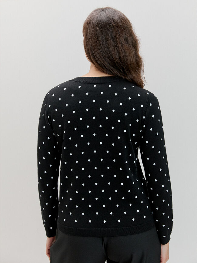 JERSEY DETALLE TOPOS Negro