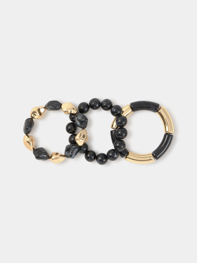 PACK PULSERAS PLASTICO Negro