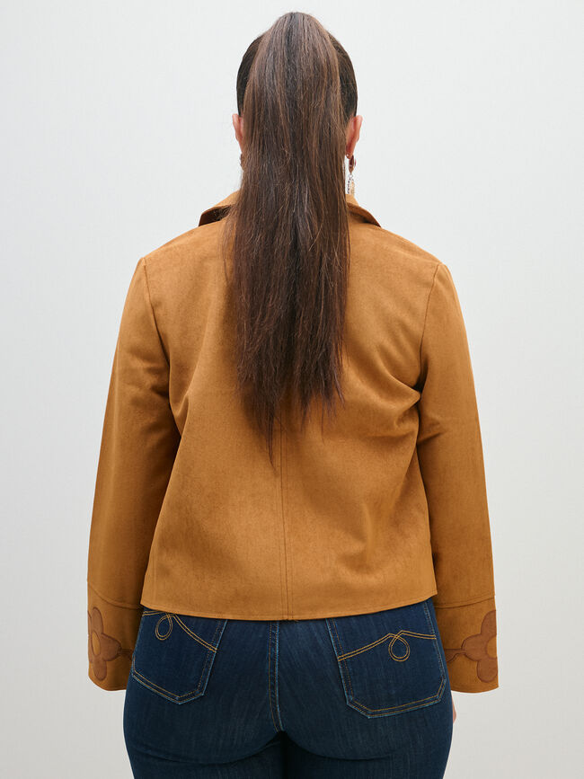 CHAQUETA ANTELINA FLORES OLIVA GOLD