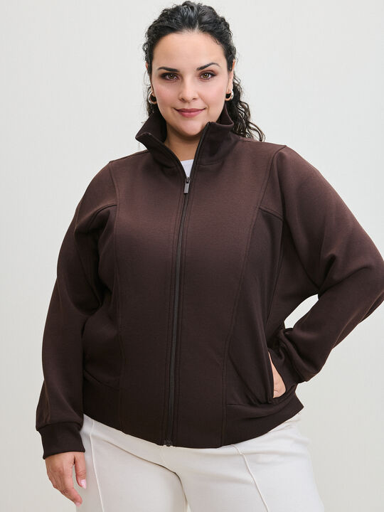 CHAQUETA CUELLO ALTO Marron Medio image number null