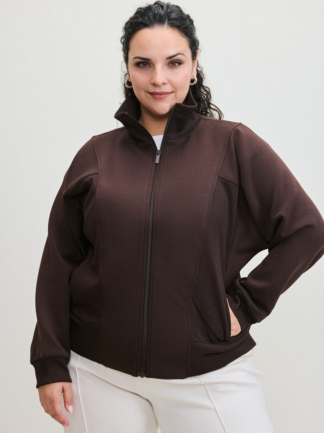 CHAQUETA CUELLO ALTO Marron Medio