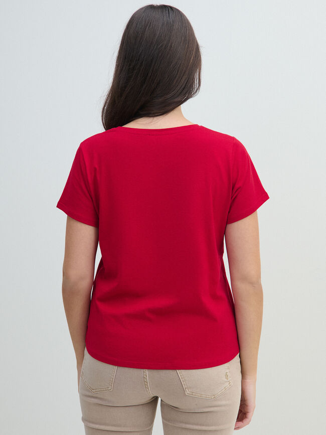 CAMISETA CORAZONES BRILLANTES Rojo