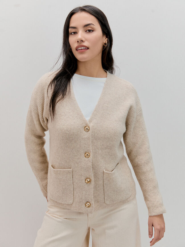 CARDIGAN PICO OVERSIZE Camel
