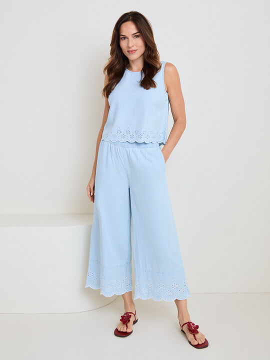 PANTALON DETALLE BORDADO Light Blue Wash image number null