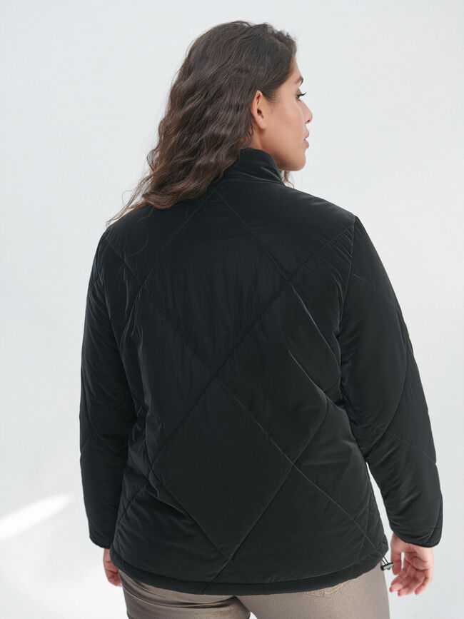 ABRIGO ACOLCHADO EFECTO TERCIOPELO Negro