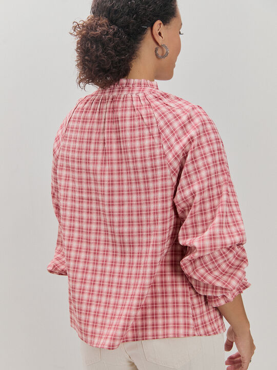 BLUSA CUADROS CANESÚ Rosa image number null