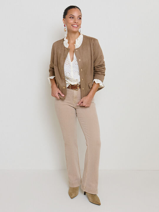 CHAQUETA ENTALLADA ANTELINA Trufa 2 image number null