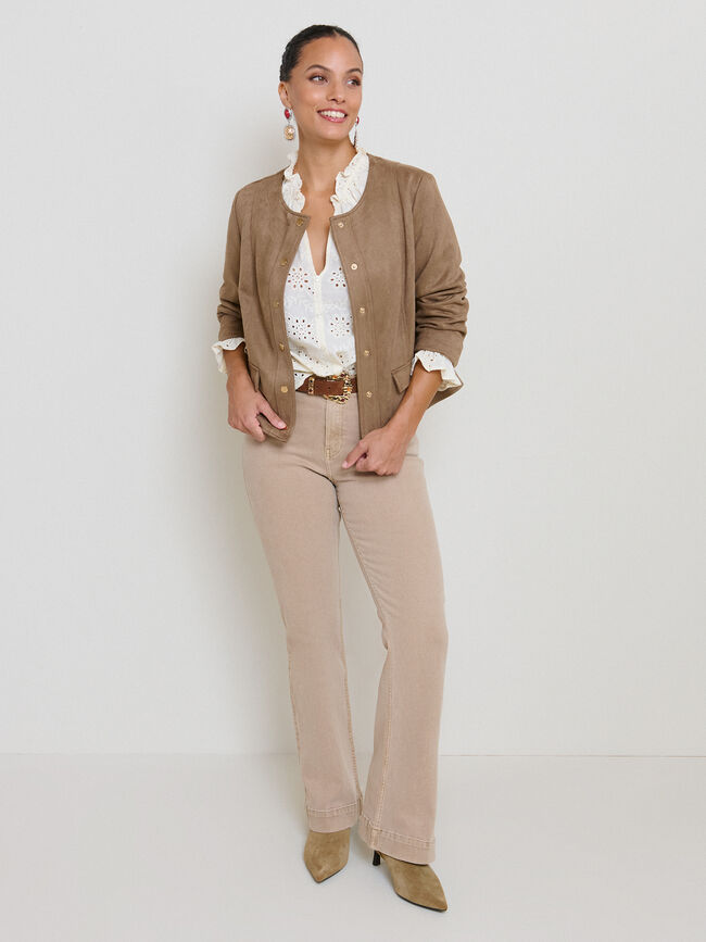 CHAQUETA ENTALLADA ANTELINA Trufa 2