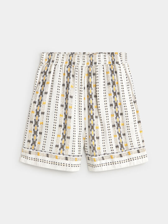 SHORT FLUIDO ESTAMPADO Blanco Optico image number null
