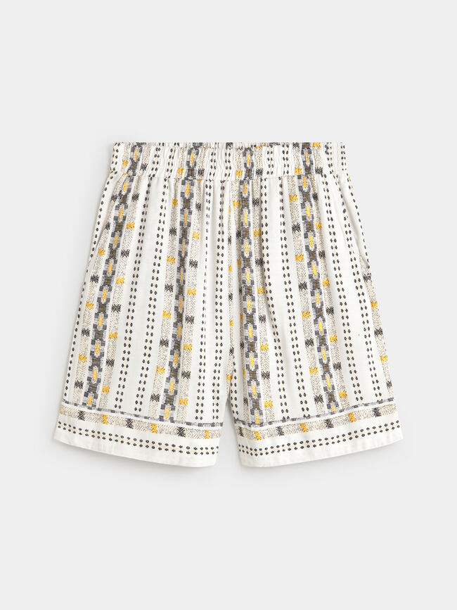 SHORT FLUIDO ESTAMPADO Blanco Optico