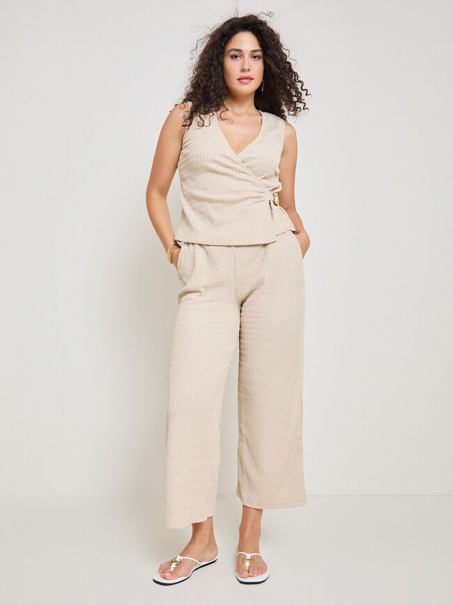 PANTAL&Oacute;N SET ESTRUCTURA Piedra