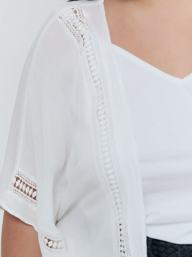 KIMONO DETALLE ENTREDOS Blanco Optico