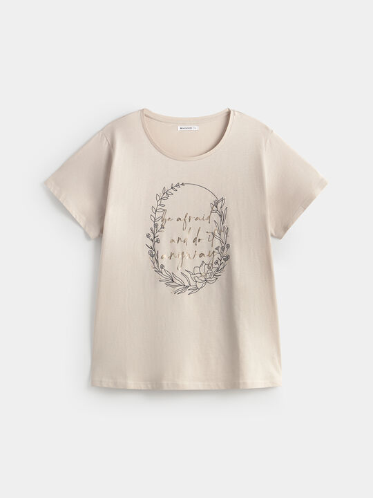 CAMISETA FLORES BRILLANTES Piedra image number null