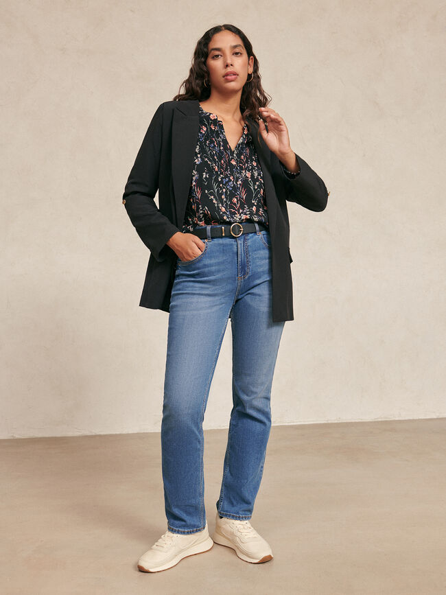Blusa nido de abeja Negro