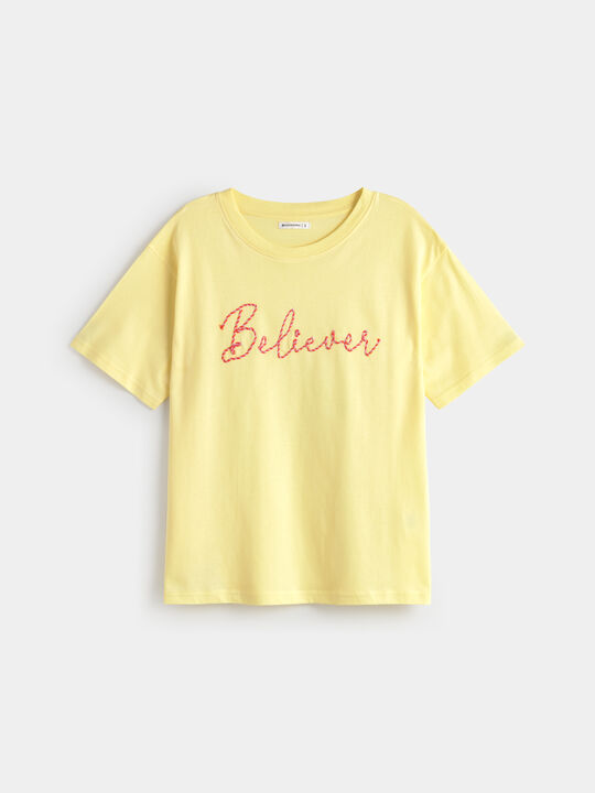 CAMISETA POSICIONAL CUERDA Amarillo Pastel image number null