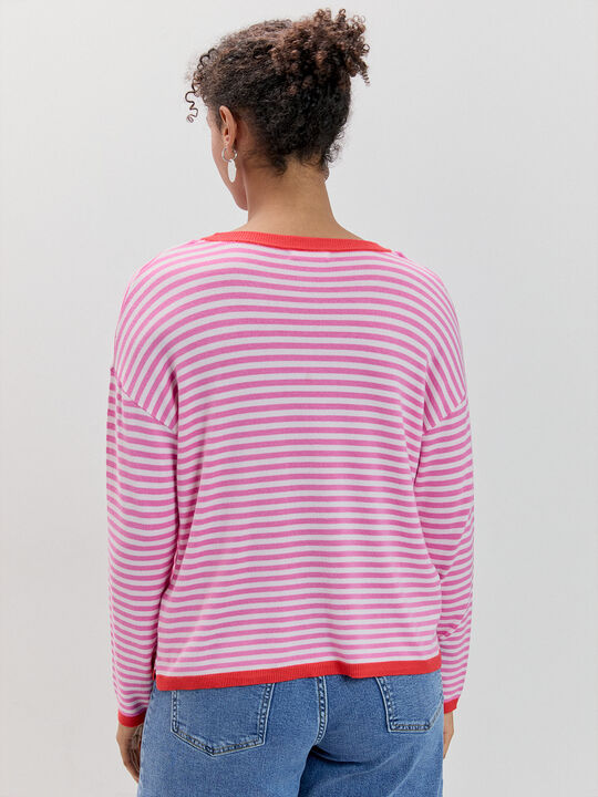 JERSEY RAYAS CONTRASTE Rosa image number null