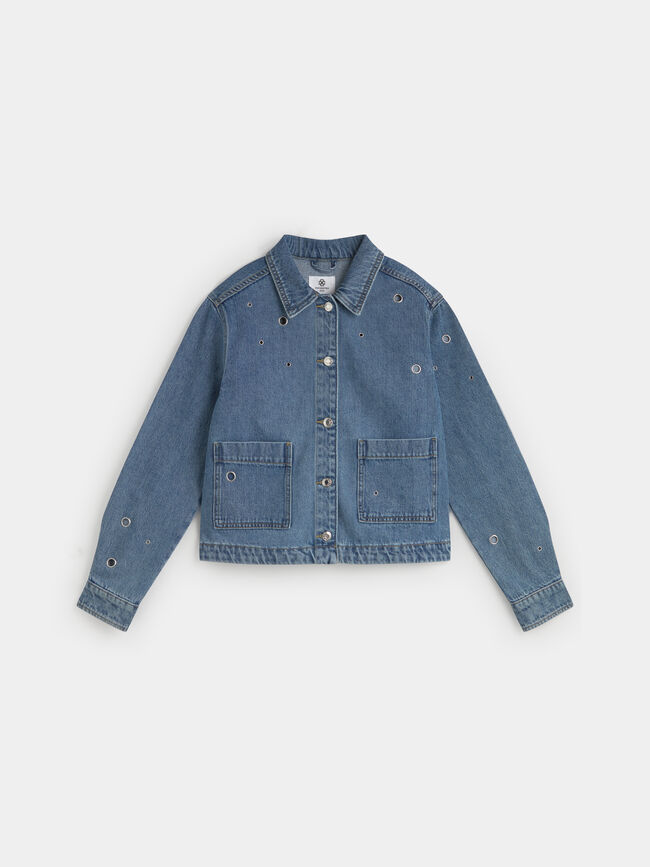 CHAQUETA CORTA OJALES Mid blue