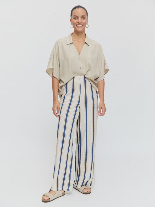 PANTALON ESTAMPADO RAYAS Crudo
