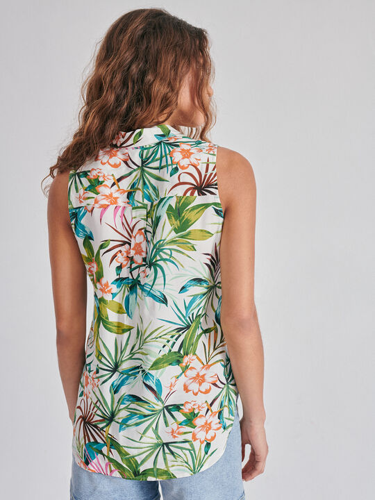BLUSA SIN MANGAS Blanco Optico image number null