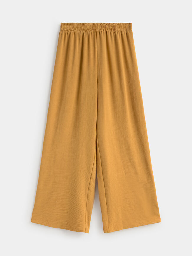 PANTALON ANCHO FLUIDO Mostaza Oscuro