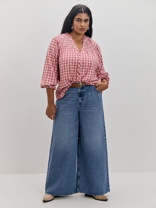 BLUSA CUADROS CANESÚ Rosa image number null