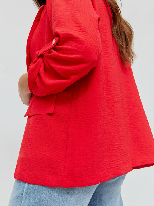BLAZER FLUIDA ROLL-UP Rojo image number null