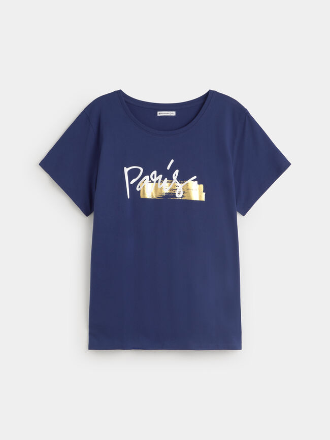CAMISETA PARÍS BRILLANTE Azul Marino