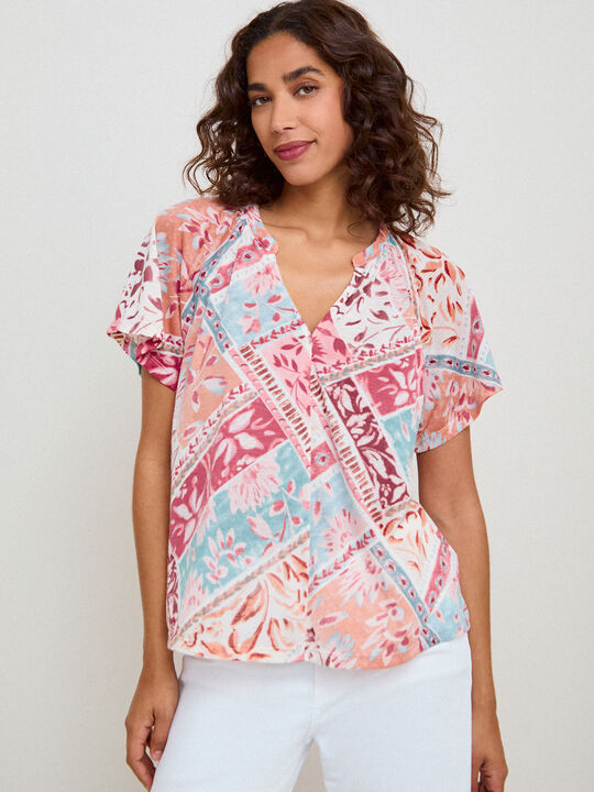BLUSA MANGA CORTA Estampado 1 image number null