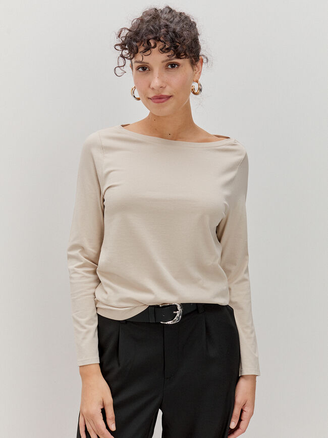 CAMISETA MANGA LARGA PIEDRA OSCURO