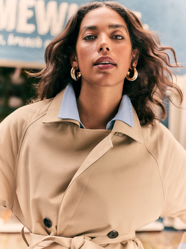 GABARDINA LARGA CINTURÓN Camel