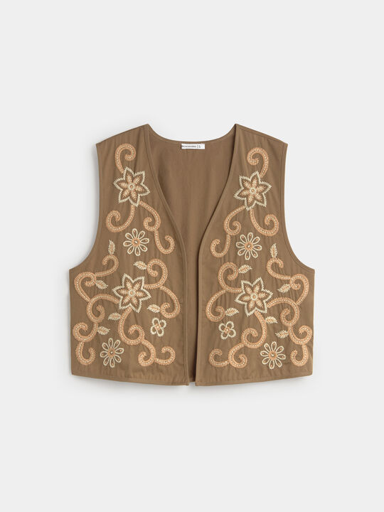 CHALECO BORDADO Vison image number null