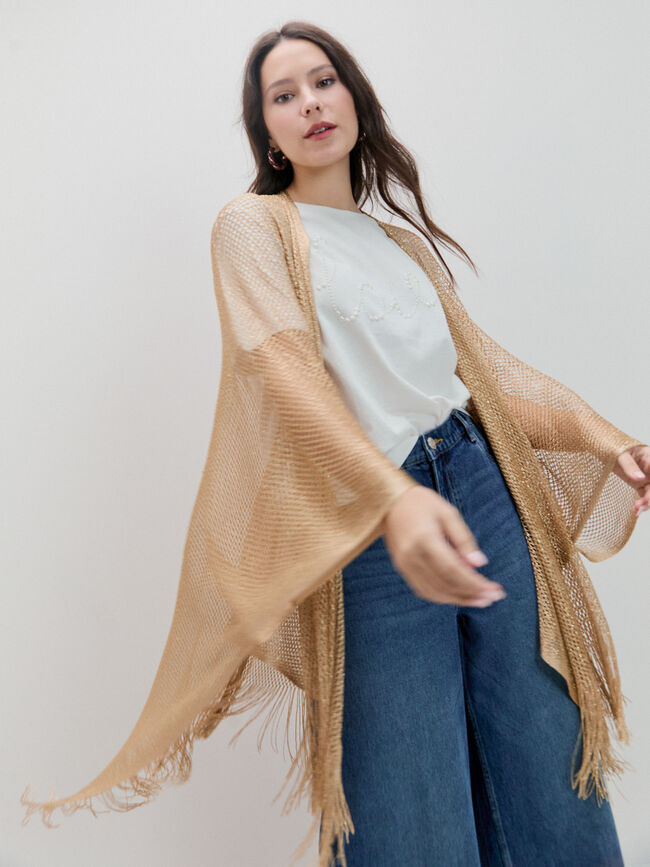 PONCHO BRILLO FIESTA Oro