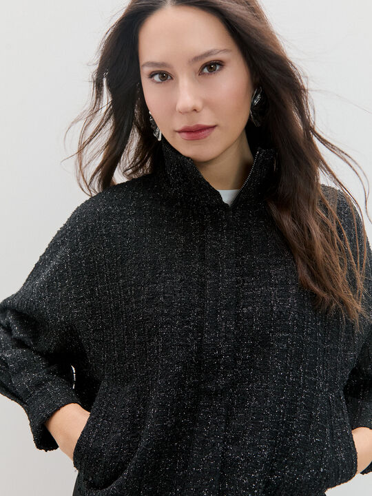 CHAQUETA BRILLO Negro image number null