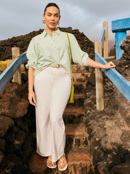 BLUSA MANGA ABULLONADA Crudo image number null