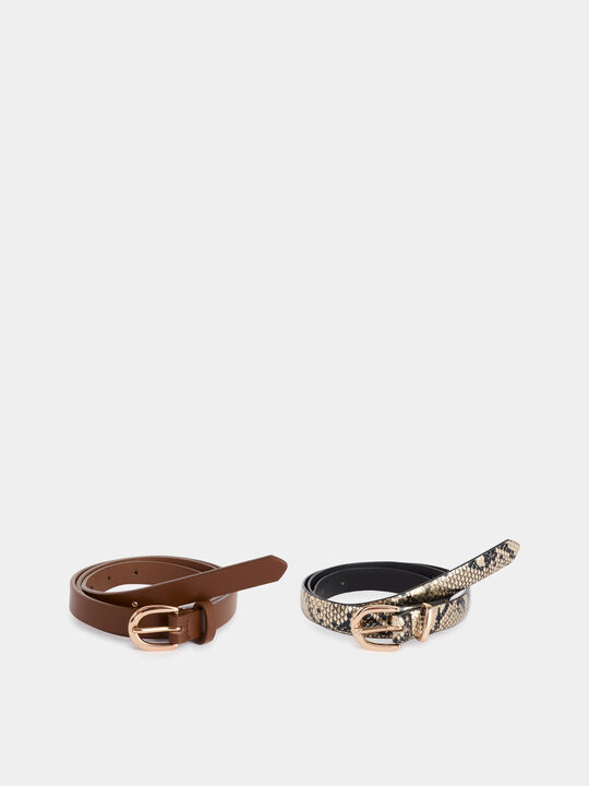 PACK CINTURONES ANIMAL PRINT Marron image number null