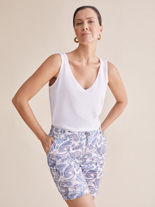 SHORT ESTAMPADO Blanco Optico