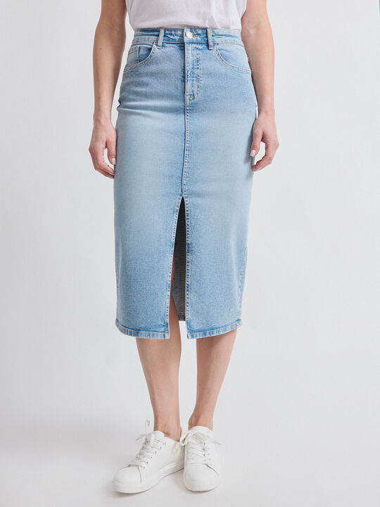 FALDA VAQUERA MIDI Mid blue image number null